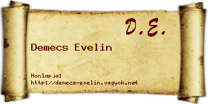 Demecs Evelin névjegykártya